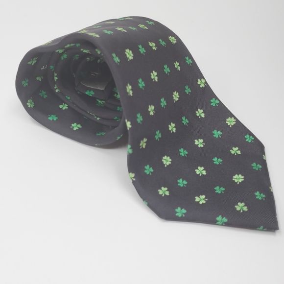 🍀 4 leaf clover☘️ Robert Talbot / Howard & Miller Lucky Collab  necktie - Picture 13 of 13